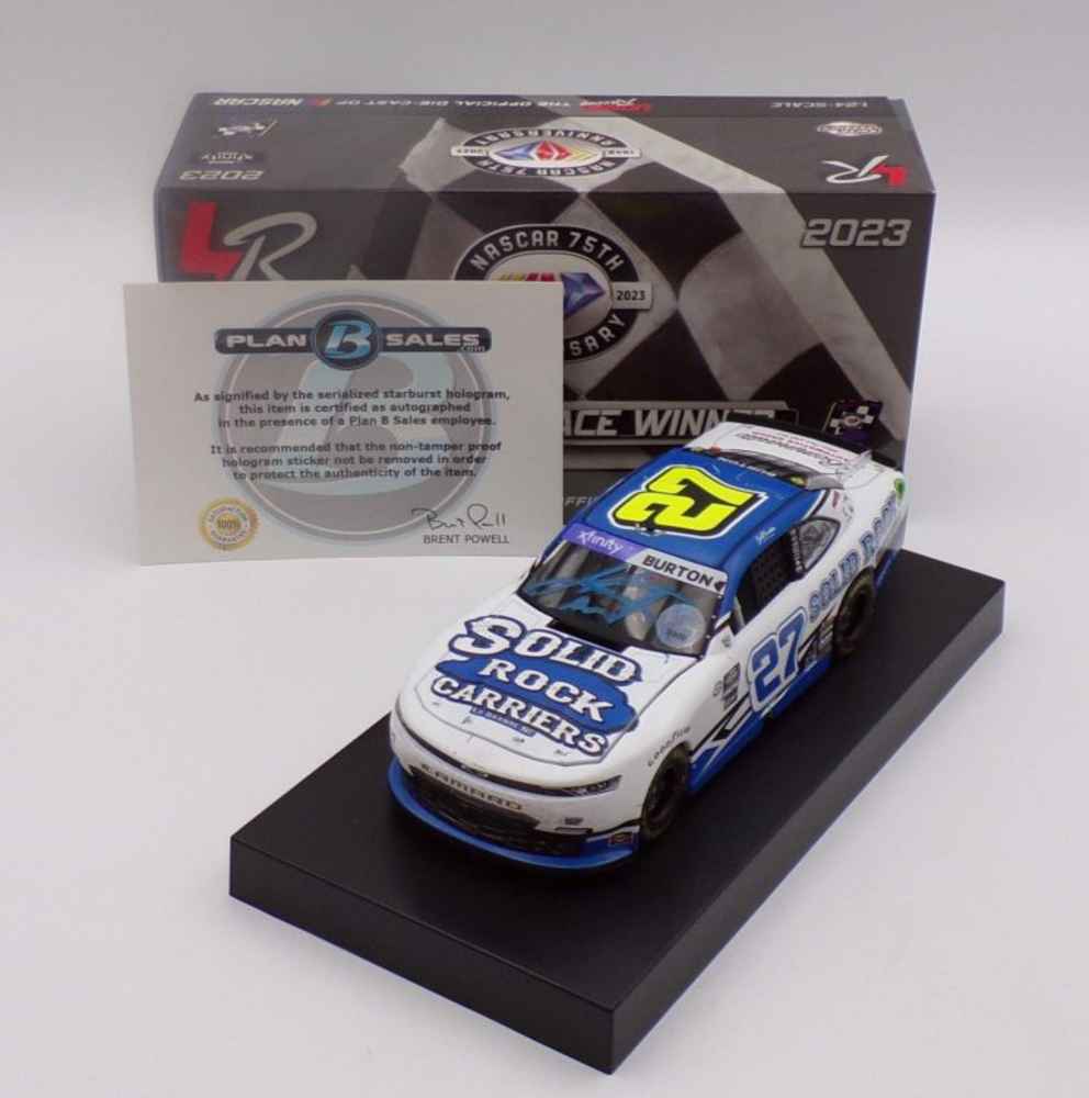 Jeb Burton Autographed 2023 Solid Rock Carriers Talladega 4/22 Race Win 1:24 Nascar Diecast