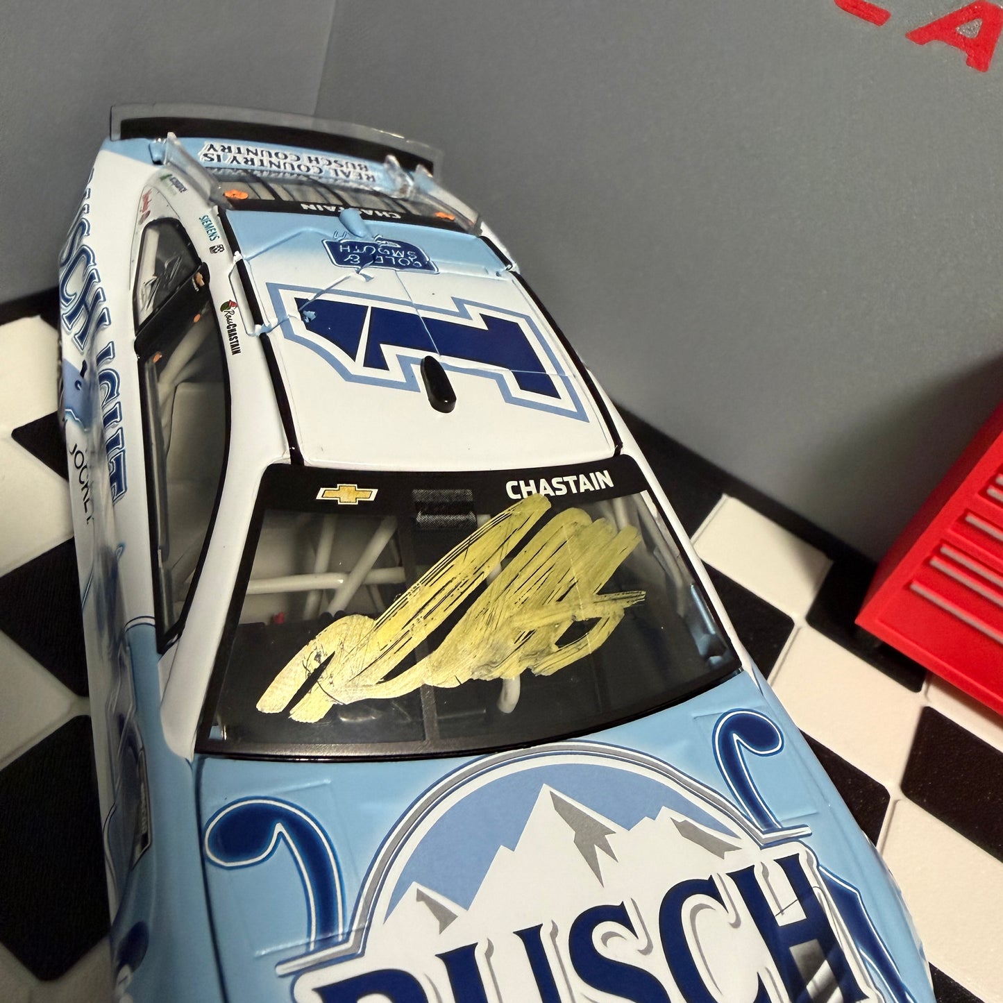 Ross Chastain Autographed 2025 Busch Light Country 1:24 Nascar Diecast - FOIL NUMBER DIECAST