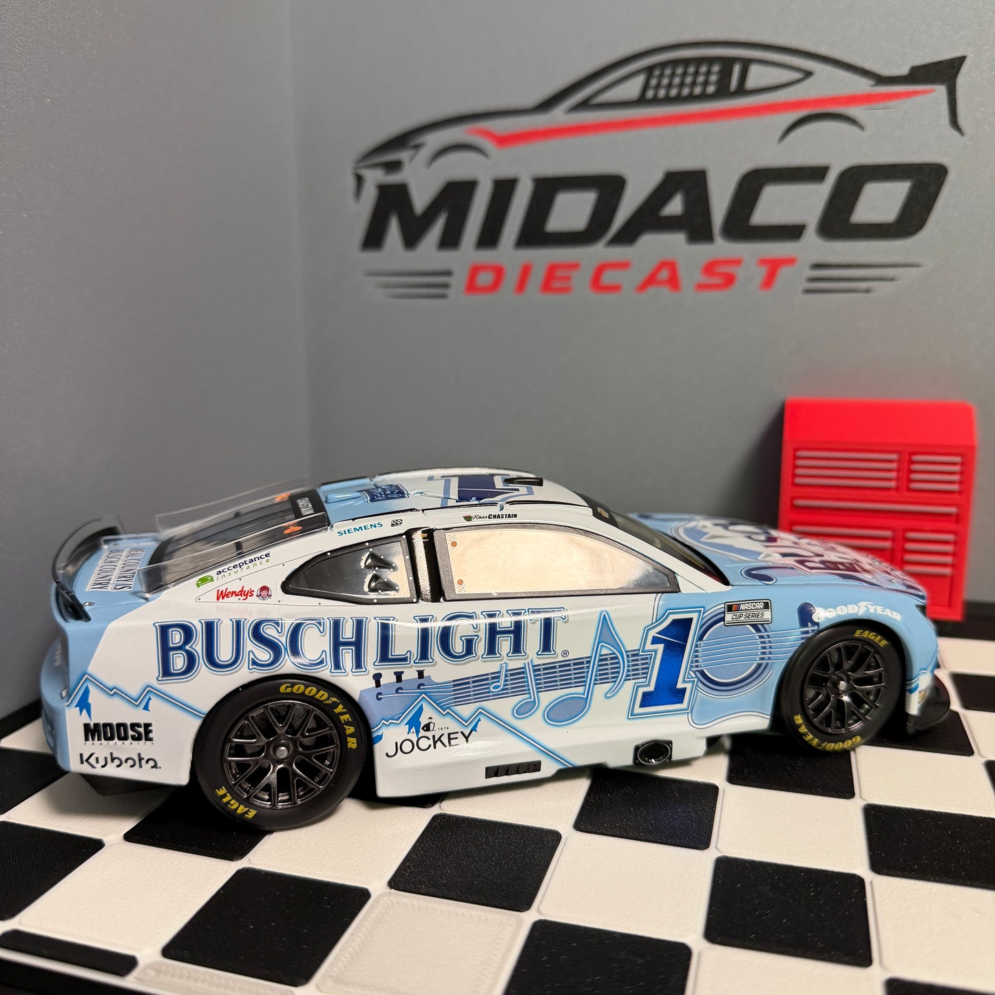 Ross Chastain Autographed 2025 Busch Light Country 1:24 Nascar Diecast - FOIL NUMBER DIECAST