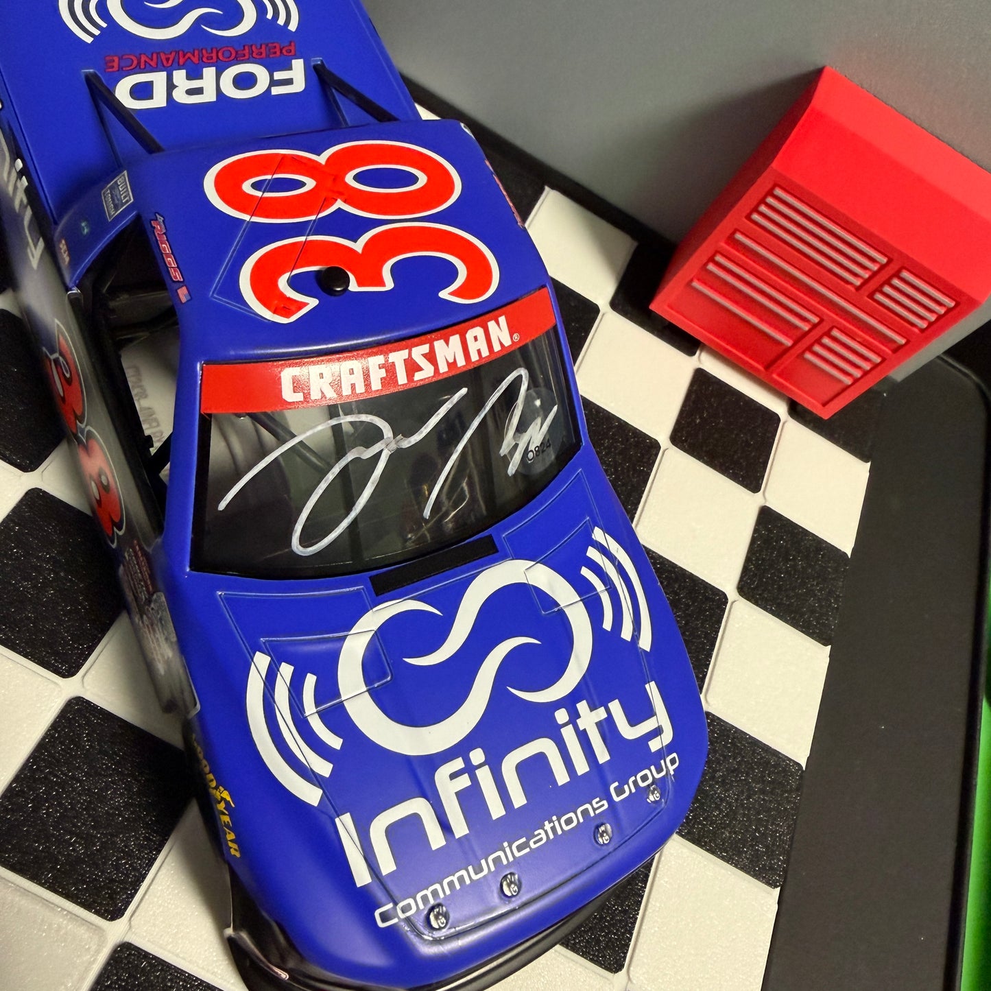 Layne Riggs Autographed 2024 Infinity Communications Group Truck Series 1:24 Nascar Diecast
