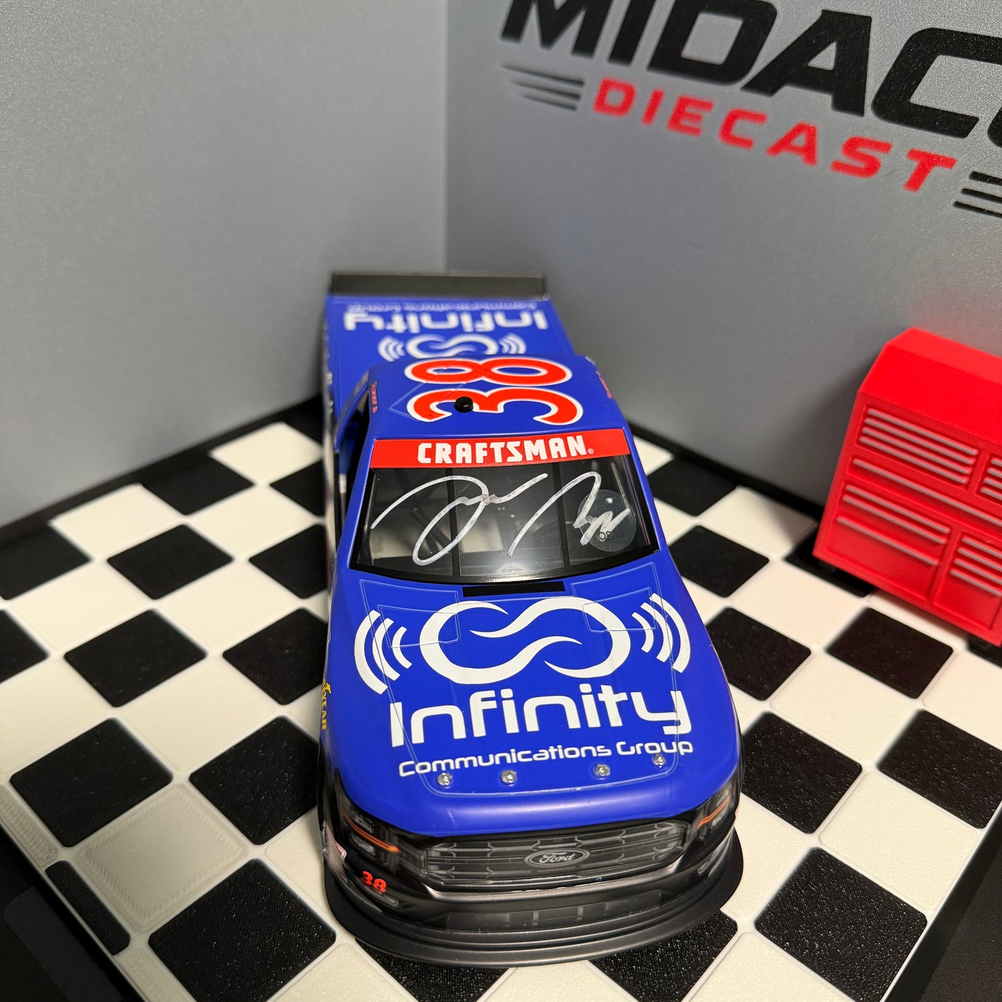 Layne Riggs Autographed 2024 Infinity Communications Group Truck Series 1:24 Nascar Diecast
