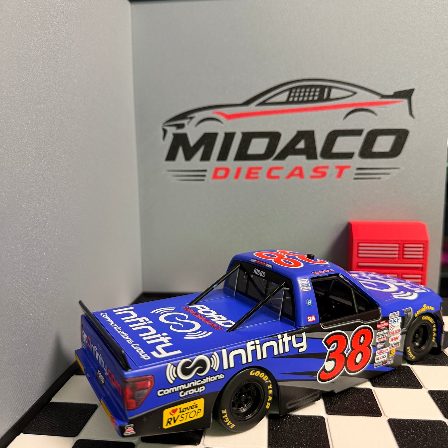 Layne Riggs Autographed 2024 Infinity Communications Group Truck Series 1:24 Nascar Diecast