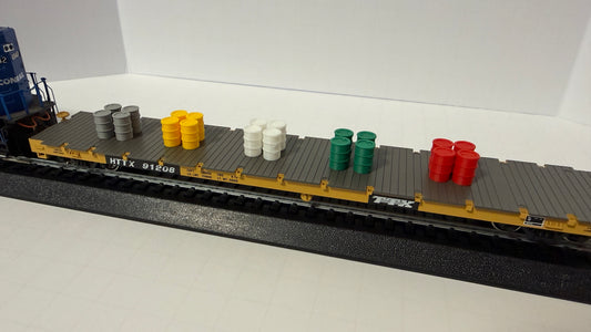 HO Scale 55 Gallon Drum Oil Barrel - Set of 20 - Multiple Colors