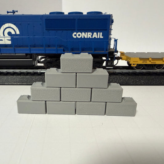 HO Scale Wall Blocks - Set of 10