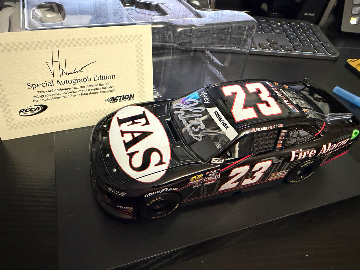 John Hunter Nemechek Autographed 2019 Fire Alarm Services 1:24 NASCAR Diecast