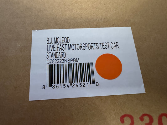 BJ McLeod Dual Autographed 2022 Next Gen Test Car 1:24 Nascar Diecast